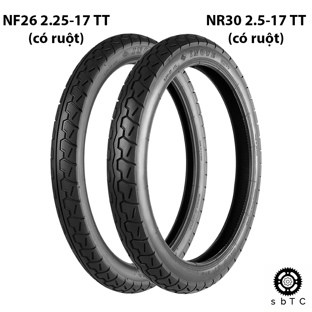 Lốp vỏ xe máy INOUE IRC NF26 2.25-17 TT và NR30 2.5-17 TT chính hãng - sbTC
